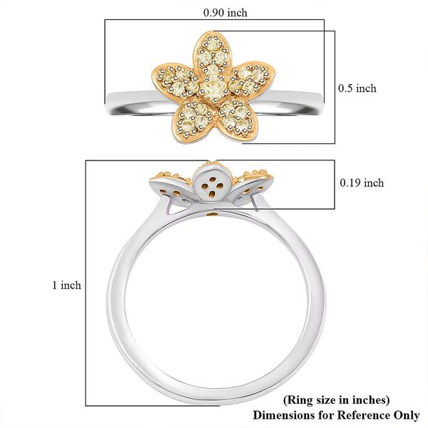 LUXURIANT DIAMOND - Lab Grown Gelb Diamant VS-EF Ring 925 Silber Rhodiniert (Gr&ouml;&szlig;e 17.00) ca. 0,26 ct image number 6