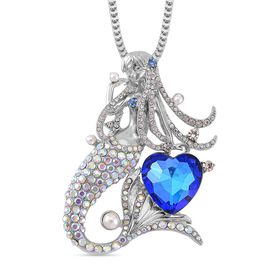 Blauer Magie Farbe Kristall, Kunststoff Perle Anhänger mit Kette