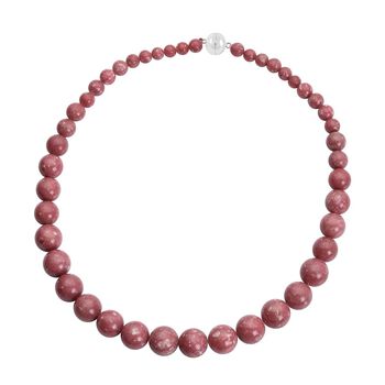 Norwegische Thulit Halskette, ca. 50 cm, 925 Silber rhodiniert ca. 578.00 ct