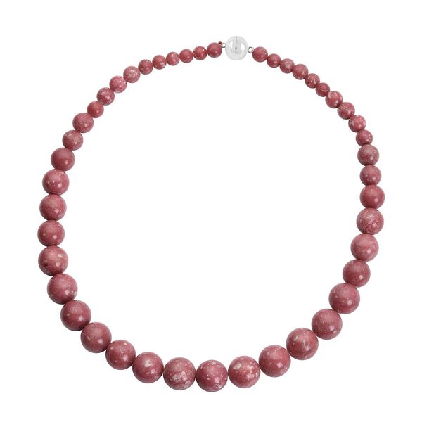 Norwegische Thulit Halskette, ca. 50 cm, 925 Silber rhodiniert ca. 578.00 ct