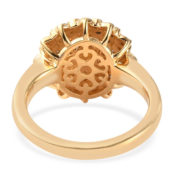 Wei&szlig;er Diamant P Ring 925 Silber Vermeil YG ca. 0,27 ct. image number 6