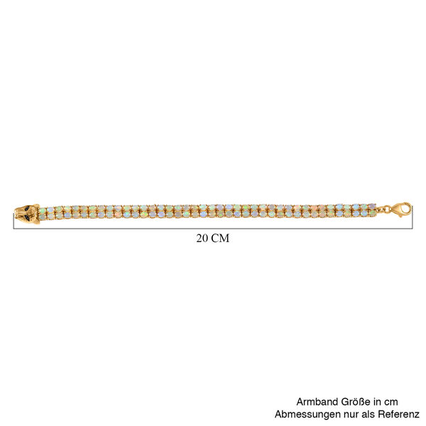 D'Joy AA Nat&uuml;rlicher, &auml;thiopischer Welo Opal, Schwarzer Spinell Armband ca. 20 cm 925 Silber 750 Gelbgold Vermeil ca. 8.29 ct image number 6