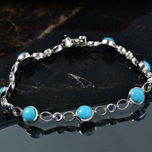 D'Joy AA Sleeping Beauty T&uuml;rkis, Tansanit Armband ca. 19 cm 925 Silber rhodiniert ca. 8,73 ct. image number 2