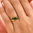 Natürlicher Chromdiopsid Ring 925 Silber vergoldet  ca. 1,02 ct image number 2
