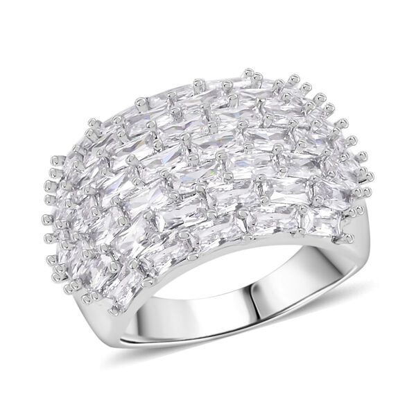 Wei&szlig;er Zirkonia Ring Nickelfreies Messing (Gr&ouml;&szlig;e 17.00)