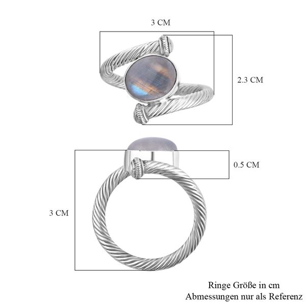 Royal Bali Kollektion- Regenbogen Mondstein Ring - 5,85 ct. image number 5