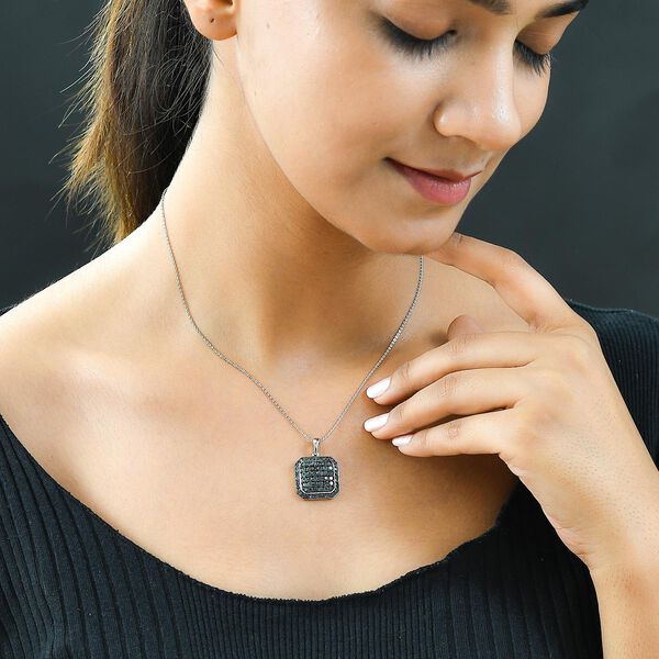 Alexandrit Anh&auml;nger mit Kette, 925 Silber platiniert, ca. 1.85 ct image number 2