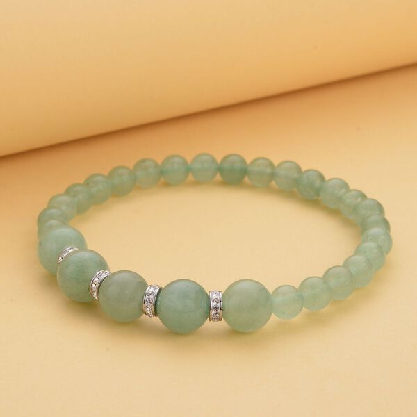 Grünes Aventurin Armband, ca. 19 cm, Edelstahl ca. 72.20 ct image number 2