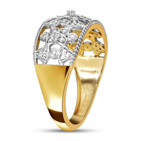 Diamant-Ring, 925 Silber vergoldet  ca. 0,05 ct image number 4