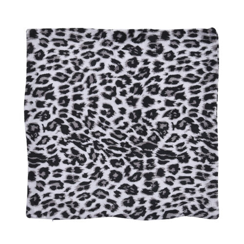 3er-Set Coral Fleece Decke und Kissenbezug, Leopardenmuster, Größe 150x200+45x45 cm, Schwarz und Weiß image number 1