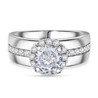 LUSTRO STELLA - Weißer Zirkonia Ring 925 Silber rhodiniert (Größe 19.00)