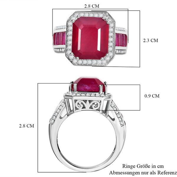 D'Joy AA Afrikanischer Rubin (Fissure gefüllt) Ring 925 Silber rhodiniert (Größe 18.00) ca. 12,29 ct image number 7