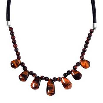 Gelbes Tigerauge, Wei&szlig;er Kristall Halskette, ca. 45 cm, ca. 115.10 ct