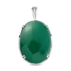 Grüner Onyx Anhänger, 925 Silber platiniert ca. 50,72 ct