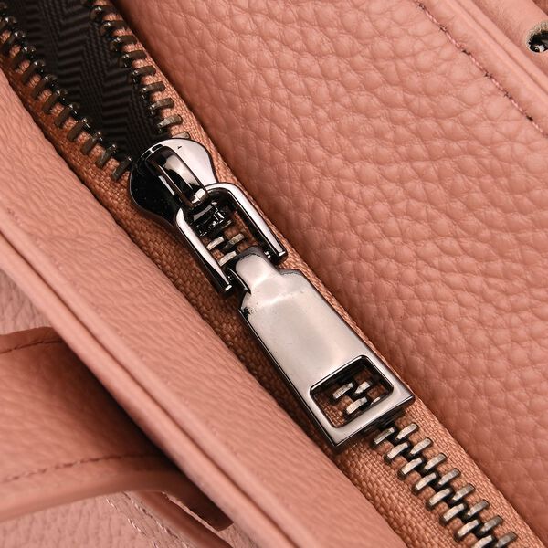 Echtleder-Crossbody-Bag im Trapez-Design, 32x12x19 cm, Pink image number 7