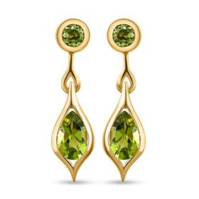 Natürliche Peridot-Ohrhänger in Silber