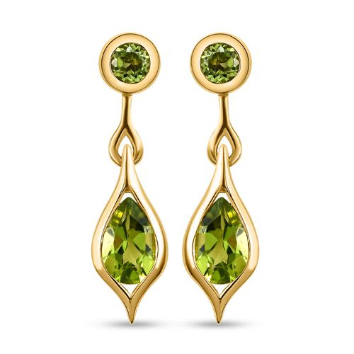 Natürliche Peridot-Ohrhänger in Silber image number 0