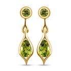 Natürliche Peridot-Ohrringe, 925 Silber vergoldet ca. 2,50 ct