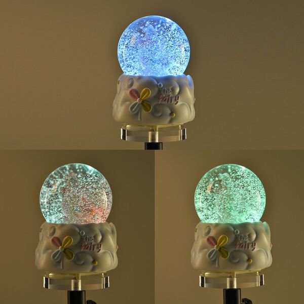 Glitzerkugel mit Musik, Der Hase und das M&auml;dchen, 11x15.5cm, wei&szlig; image number 2