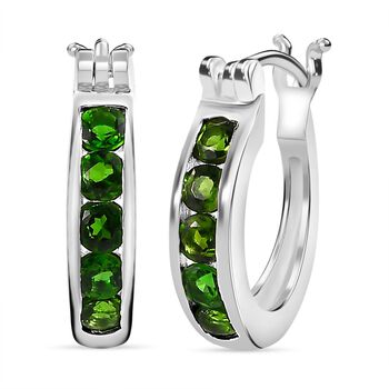 Nat&uuml;rlicher Chromdiopsid Ohrringe 925 Silber ca. 1.02 ct