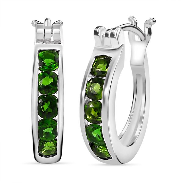 Nat&uuml;rlicher Chromdiopsid Ohrringe 925 Silber ca. 1.02 ct