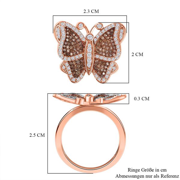 GP Kollektion Weißer Diamant Ring 925 Silber Roségold Vermeil (Größe 17.00) ca. 0.75 ct image number 7