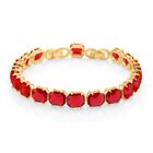 Roter Kristall Armband ca. 19 cm Nickelfreies Messing