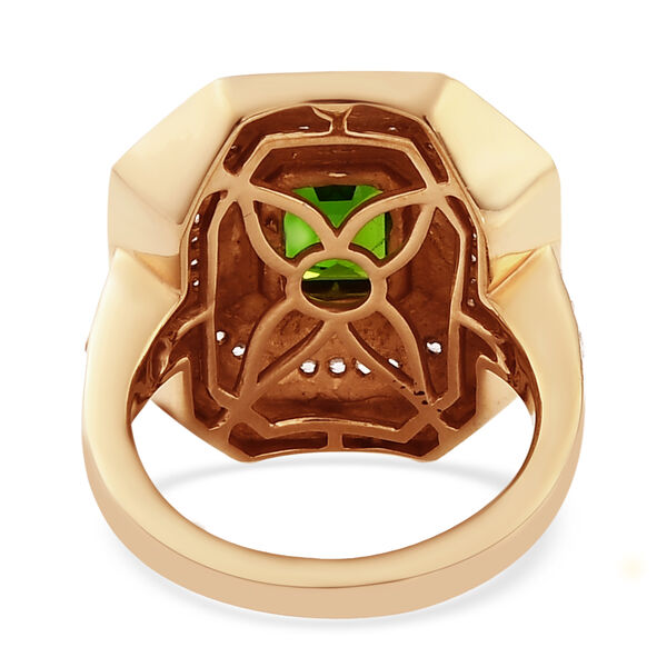 Natürlicher Chromdiopsid und Zirkon-Ring, 925 Silber vergoldet  ca. 1,65 ct image number 6