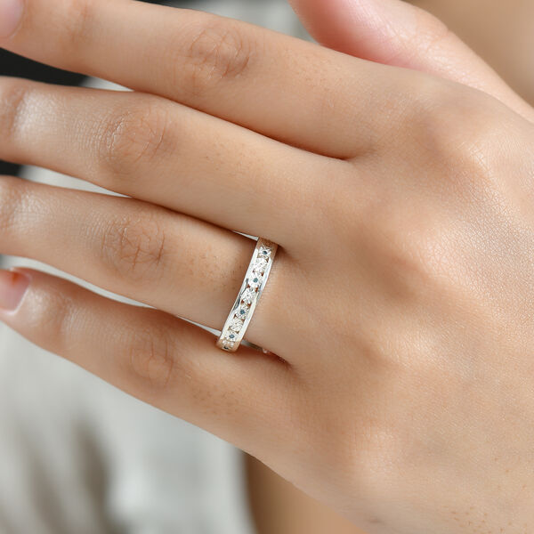 Blauer Diamant Ring 925 Silber (Größe 17.00) image number 3