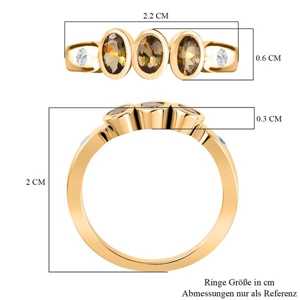 AA nat&uuml;rlicher goldener Tansanit und Zirkon-Ring - 0,80 ct. image number 7