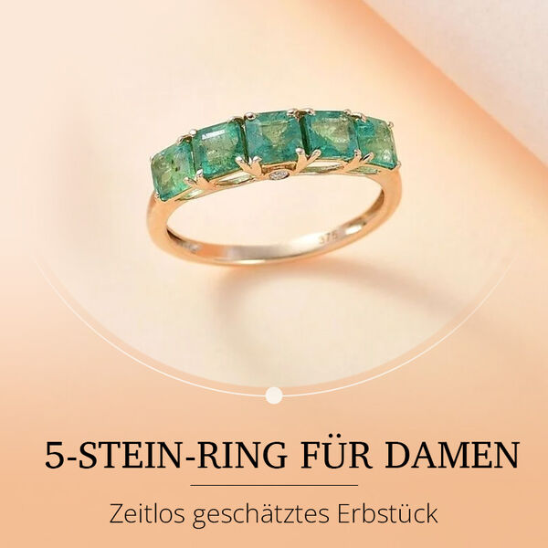 AAA Smaragd und Diamant Ring in 375 Gold - 1,70 ct. image number 2