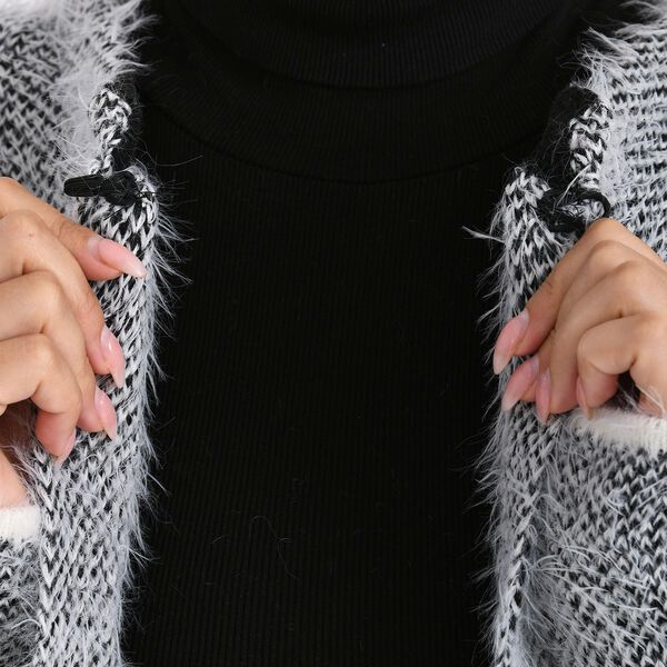 Trendiger Winter-Cardigan mit Taschen, One Size, Schwarz image number 6