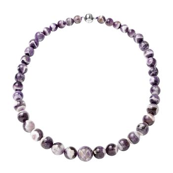 Zweifarbige Amethyst Halskette, ca. 50 cm, 925 Silber rhodiniert ca. 450.00 ct