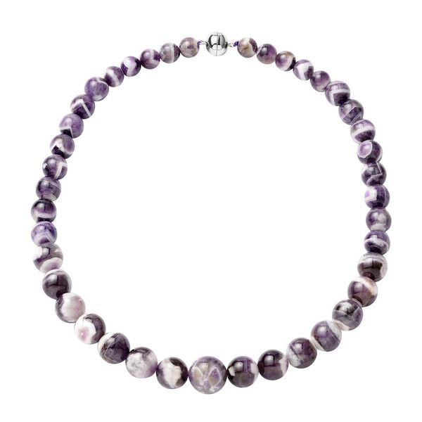 Zweifarbige Amethyst Halskette, ca. 50 cm, 925 Silber rhodiniert ca. 450.00 ct