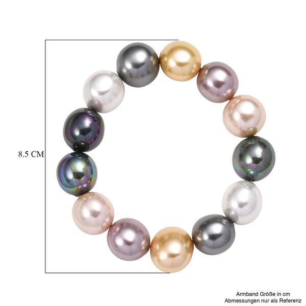 Flexibles mehrfarbiges Muschelkernperle Armband image number 4