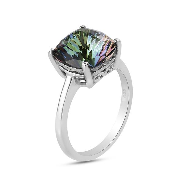 LUSTRO STELLA Österreichischer Vitrail Medium Kristall Solitär Ring 925 Silber Platin-Überzug image number 4