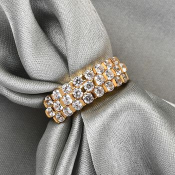 LUSTRO STELLA Hergestellt mit ZIRKONIA Cluster Ring 925 Silber 585 Vergoldet (Gr&ouml;&szlig;e 16.00) ca. 2,25 ct