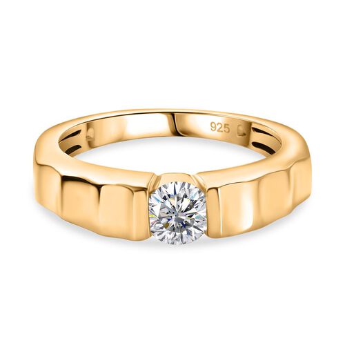EF Moissanit Ring in Silber mit Gelbgold Vermeil - 0,43 ct. image number 0