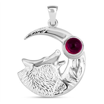 Afrikanischer Rubin (Fissure gef&uuml;llt) Anh&auml;nger 925 Silber ca. 2,22 ct.