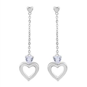 Weißer Zirkonia Ohrringe 925 Silber rhodiniert