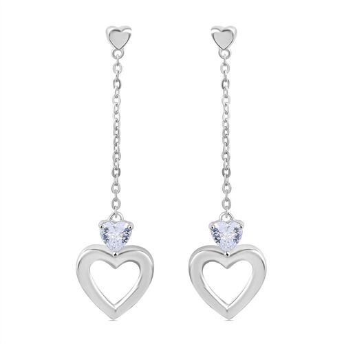 Weißer Zirkonia Ohrringe 925 Silber rhodiniert image number 0