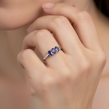 D'Joy AAA Tansanit Ring, 925 Silber rhodiniert - 0,71 ct.