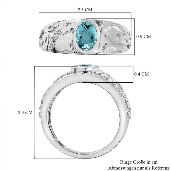 Paraiba-Apatit Ring, 925 Silber rhodiniert (Gr&ouml;&szlig;e 18.00) ca. 0.80 ct image number 7