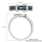 Blauer und Weißer Diamant Schnalle Ring 925 Silber platiniert  ca. 0,50 ct image number 5