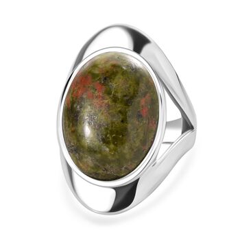Unakite Ring Edelstahl (Gr&ouml;&szlig;e 17.00) ca. 18,01 ct