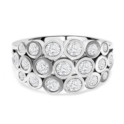 Moissanit Ring 925 Silber rhodiniert (Größe 16.00) ca. 1,21 ct