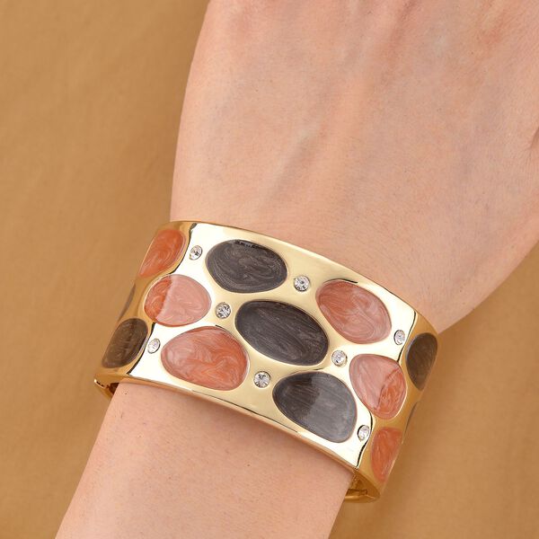 Wei&szlig;er Kristall Armreif ca. 17 cm emailliert image number 2