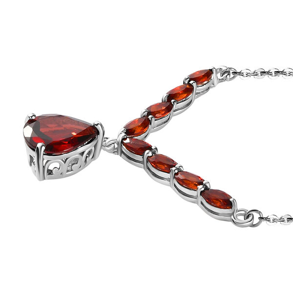 Natürliches Mosambik Granat-Collier, ca. 45 cm, 925 Silber platiniert ca. 4.54 ct image number 4