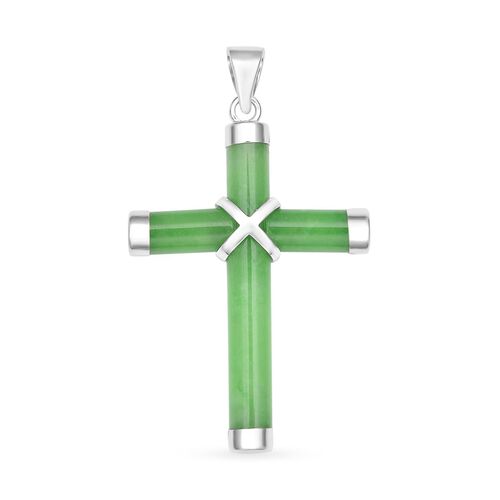 Grüner Jade-Kreuz-Anhänger - 5 ct. image number 0