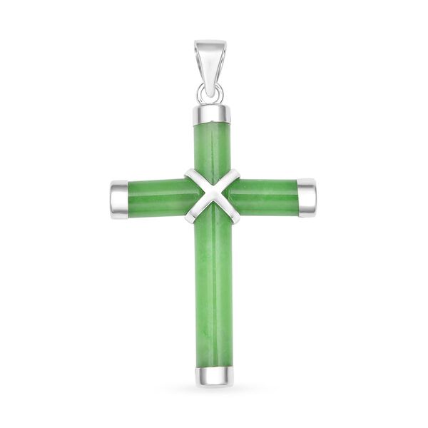 Gr&uuml;ner Jade-Kreuz-Anh&auml;nger - 5 ct.